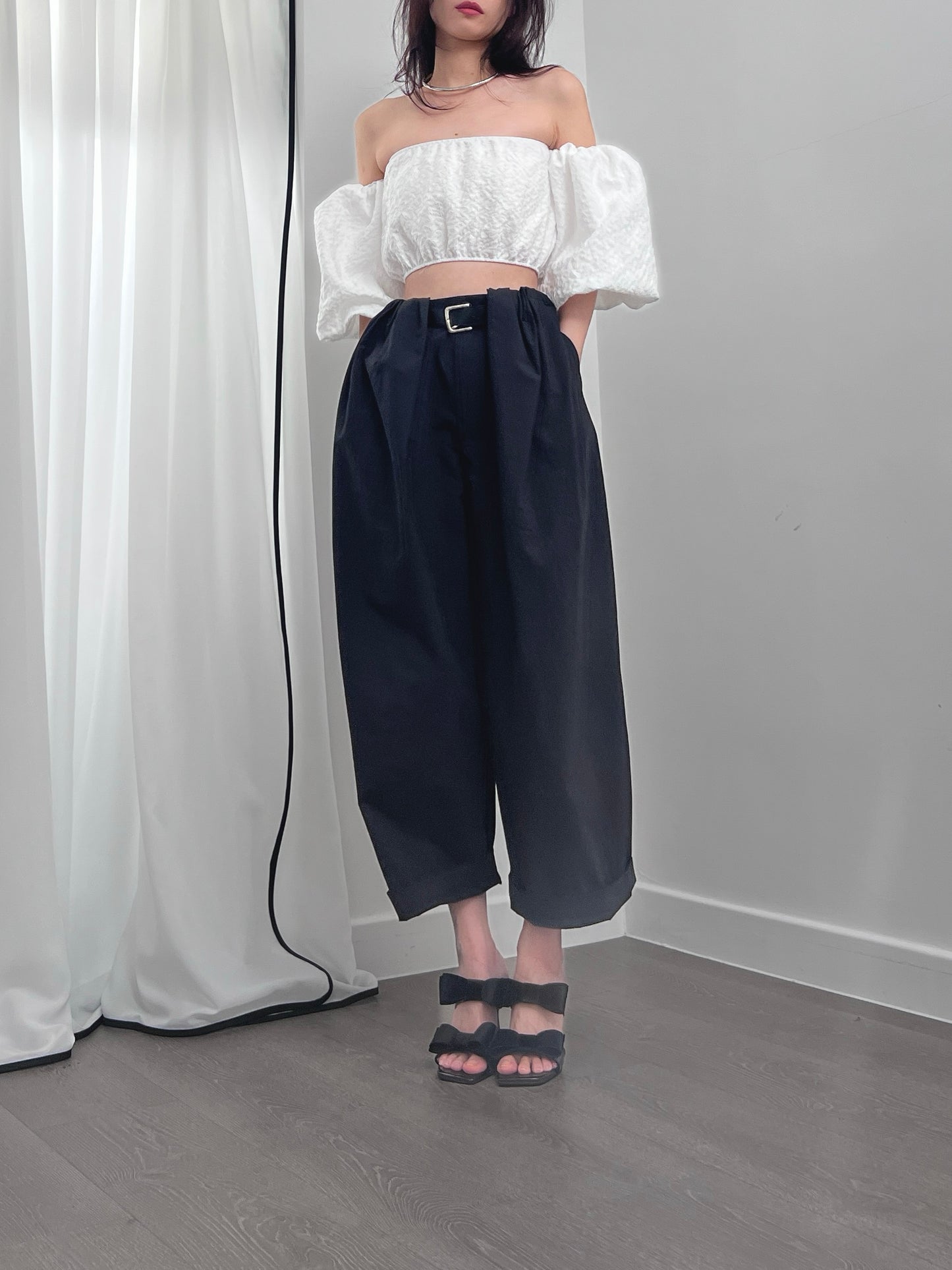 7PO 歐美大熱出片款 | 07250132 Puffy sleeve crop top