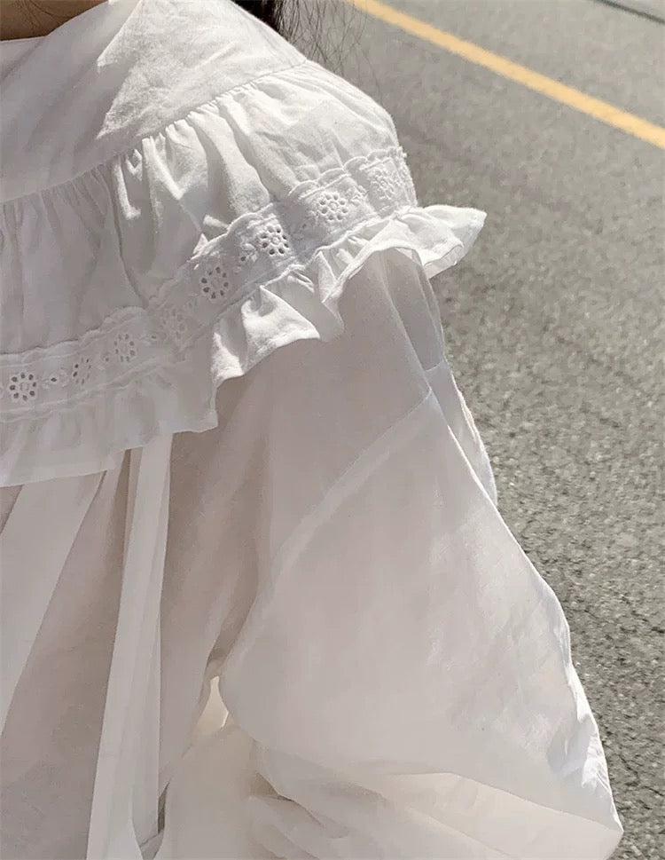 PreAW 孔孝真style ｜0824AW06 Ruffled blouse
