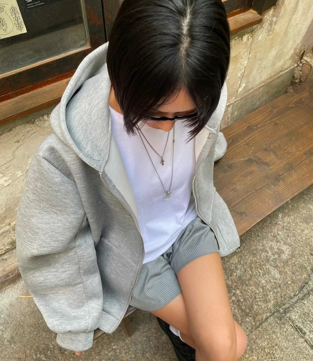 4PO ｜0425063 自留款/雙拉鏈挺身 Boyfriend Hoodie