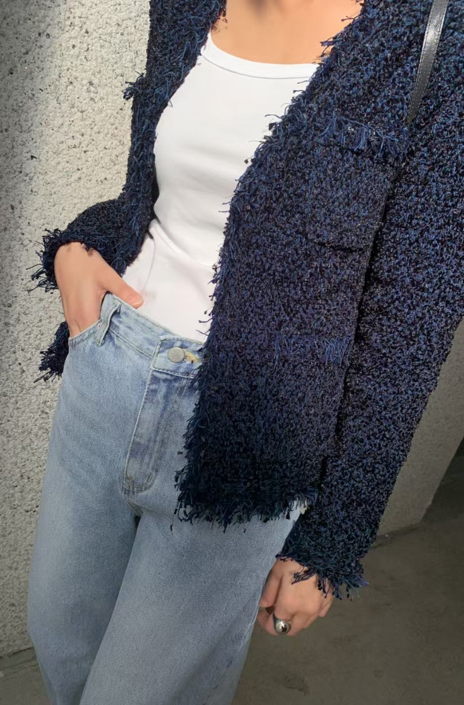 3 PO 推介自留款｜0325038 Tweed花尼修腰Cardigan