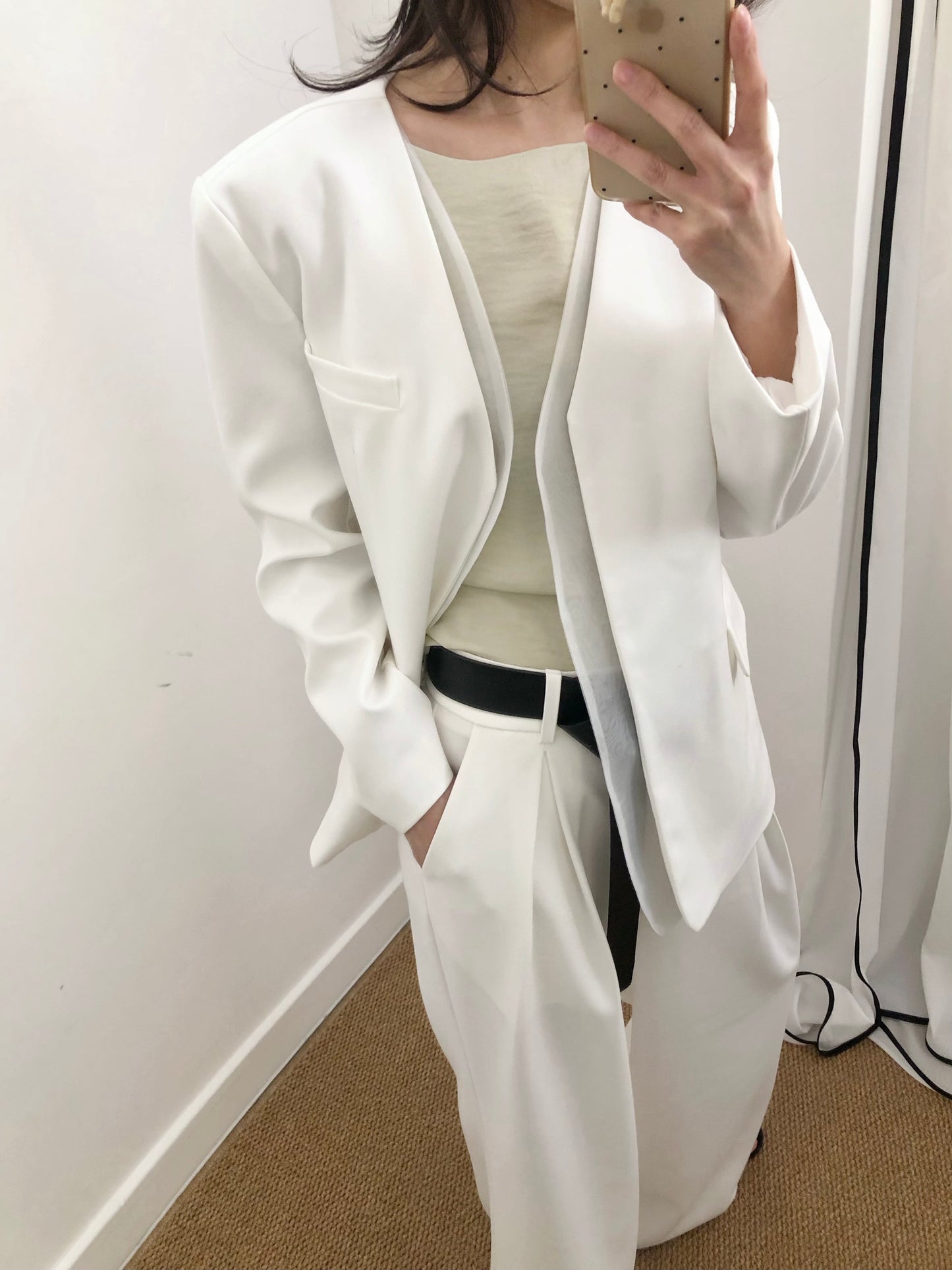 4PO ｜0425070 基礎款/ 側拉鏈 Satin Boatneck tank top