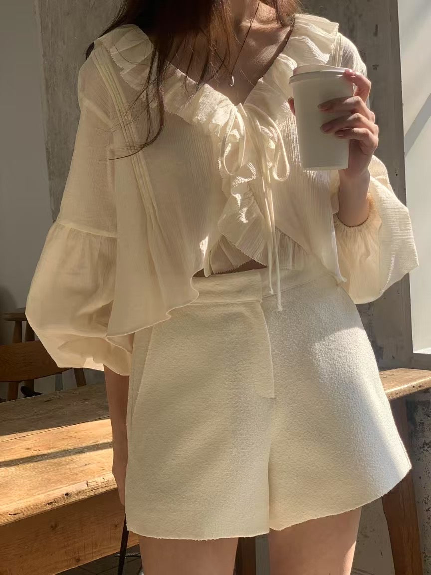 4PO ｜0425061 復活款漂亮遮手臂/Ruffled blouse