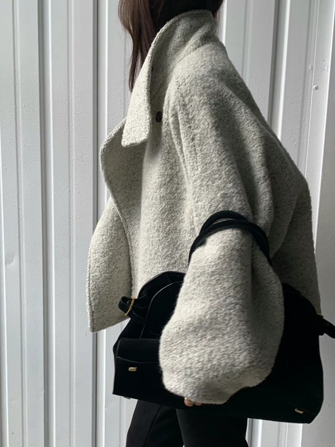 11月PO 高質高級感 ｜ 1124107 Alpaca wool廓型oversized 短版外套