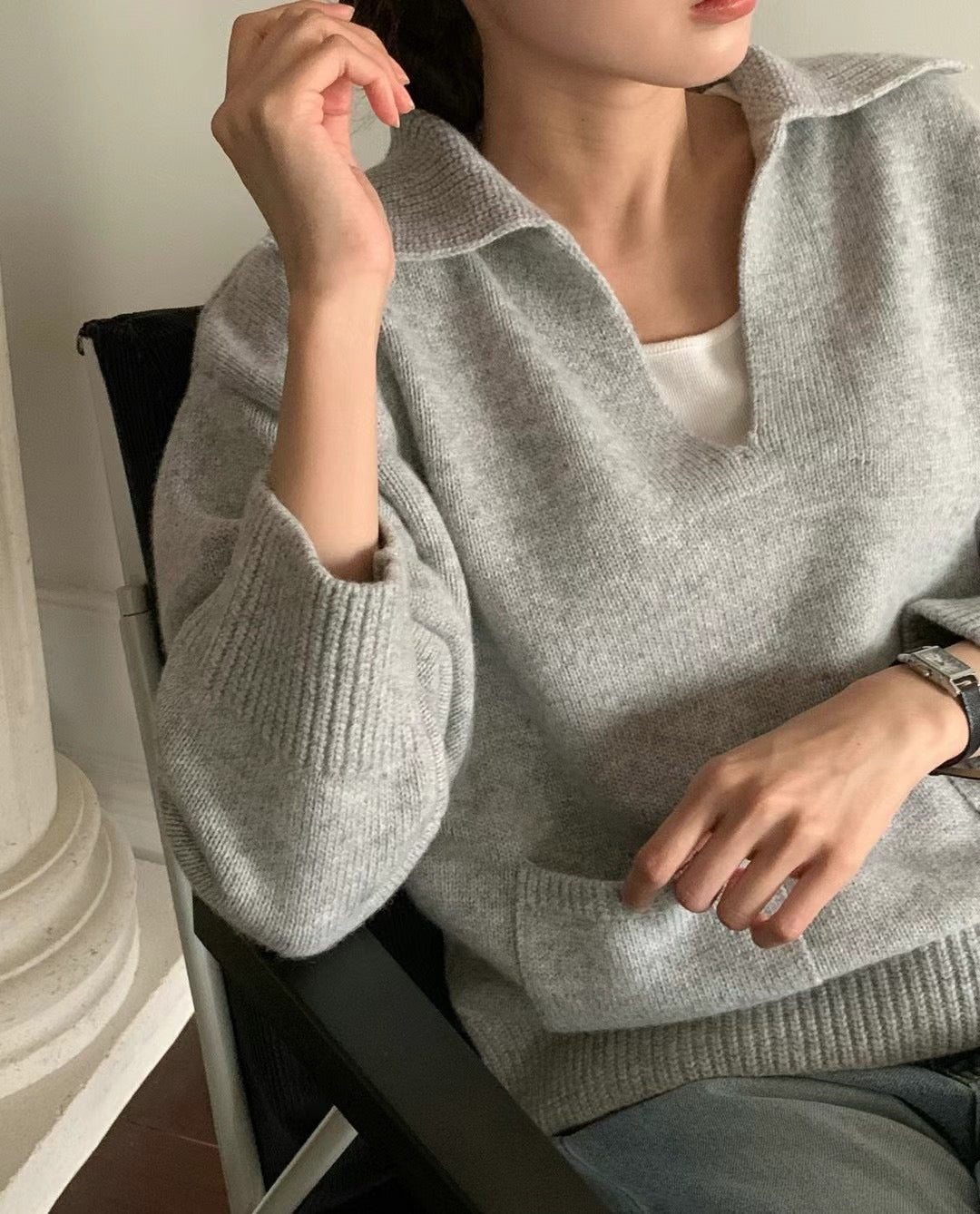 Sold out 1月PO No.18 高質系列| Khaite style Classy V neck Sweater