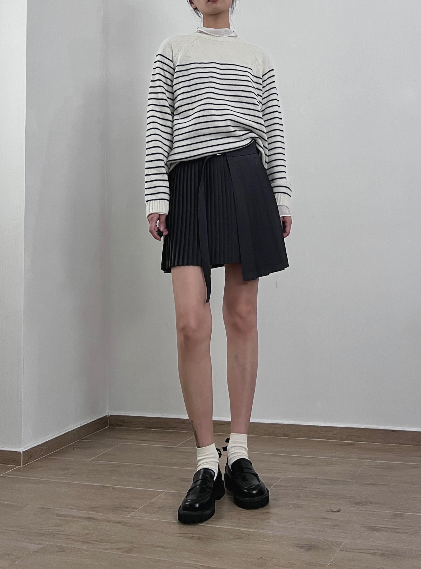 Sold out ✖️9月PO No.17 Belt waist pleated mini skirt