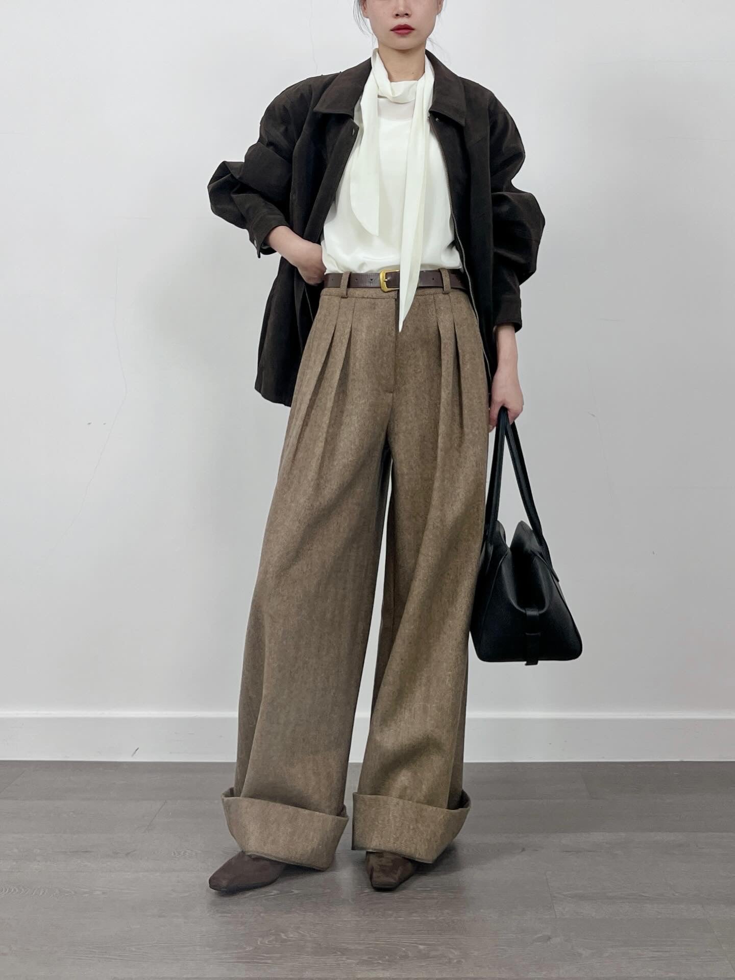 12PO 0120250241 herringbone wool pants