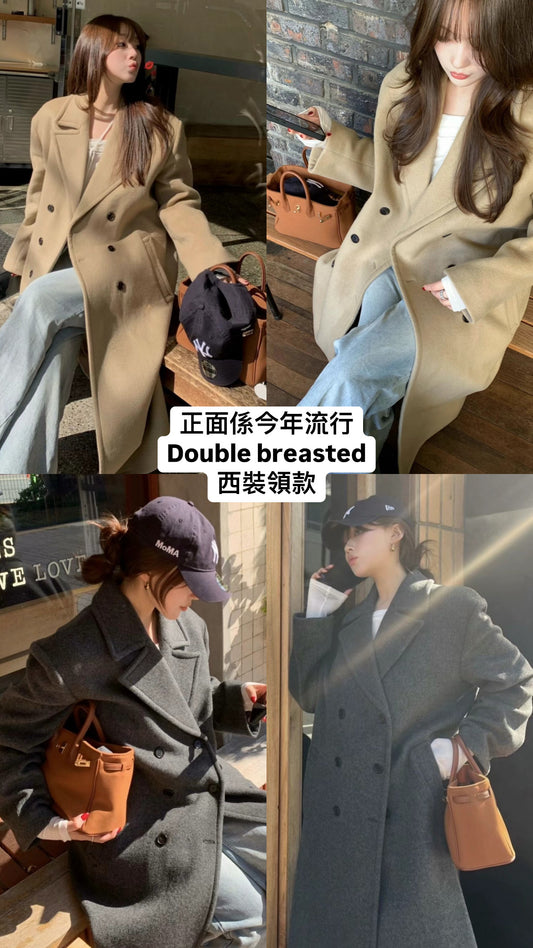 11月PO 24FW流行｜ 1124126 Double breasted Merino wool coat