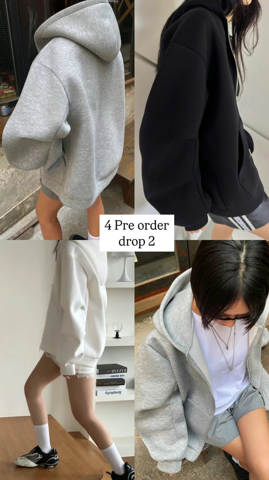 4PO ｜0425063 自留款/雙拉鏈挺身 Boyfriend Hoodie