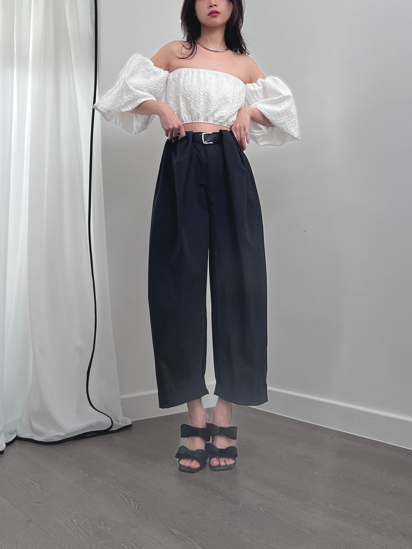 7PO 歐美大熱出片款 | 07250132 Puffy sleeve crop top