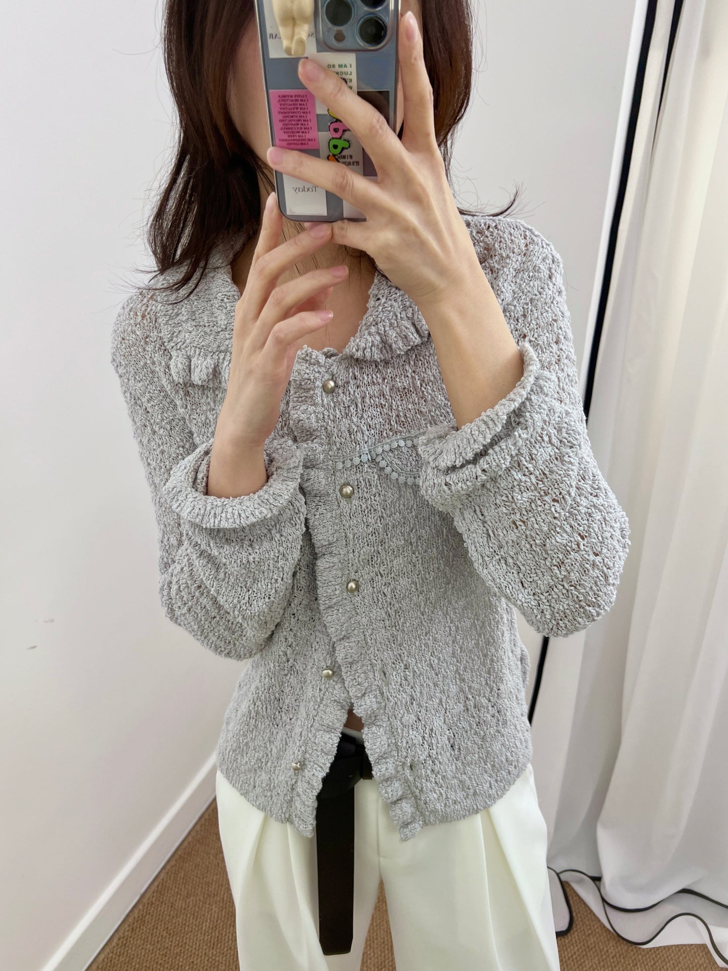 4PO ｜0425066 Spring Aesthetic/Crochet-knit top