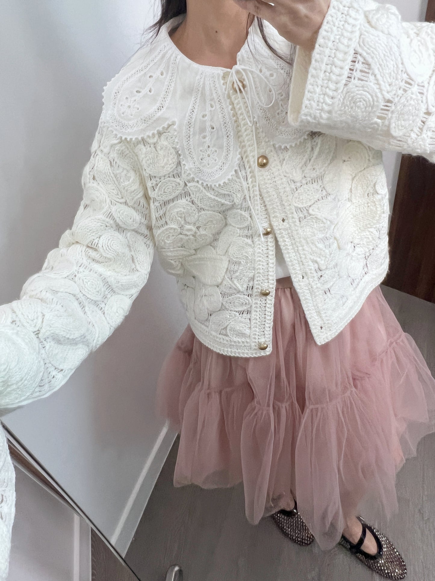 2PO Boho chic |  0225019 通花針織cardigan