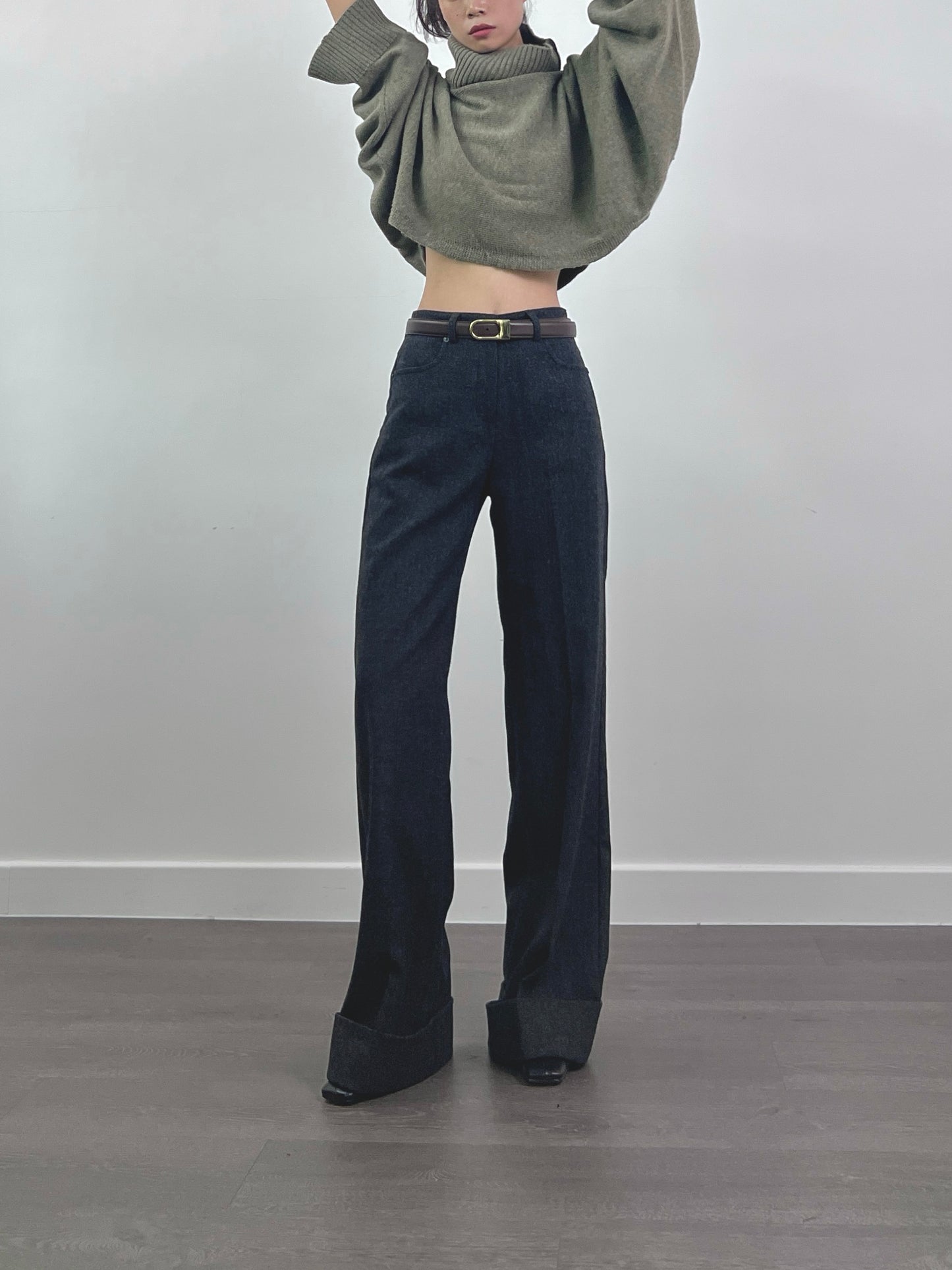 12PO 長腿神褲| 1224144 Herringbone cuffed trousers