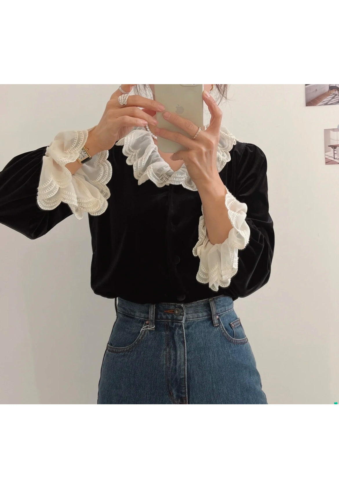 JanPO New Year’s Capsule  | 0125009 復活自留款Ruffles velvet blouse