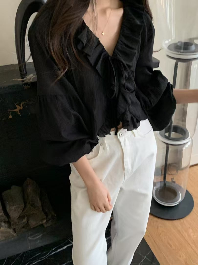 4PO ｜0425061 復活款漂亮遮手臂/Ruffled blouse