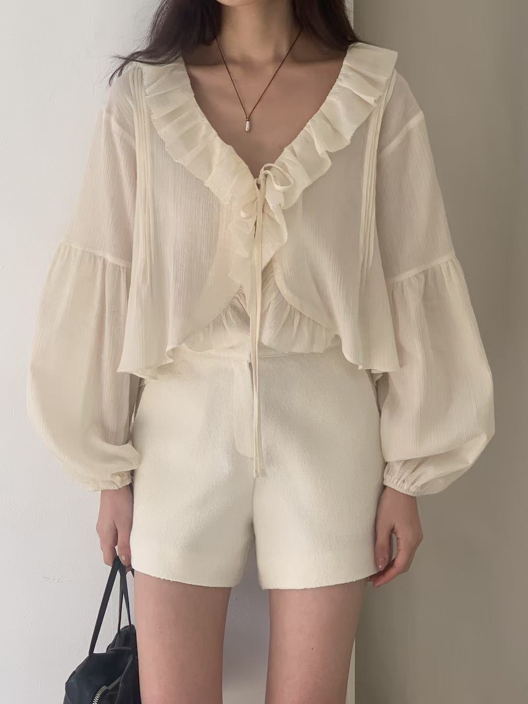 4PO ｜0425061 復活款漂亮遮手臂/Ruffled blouse
