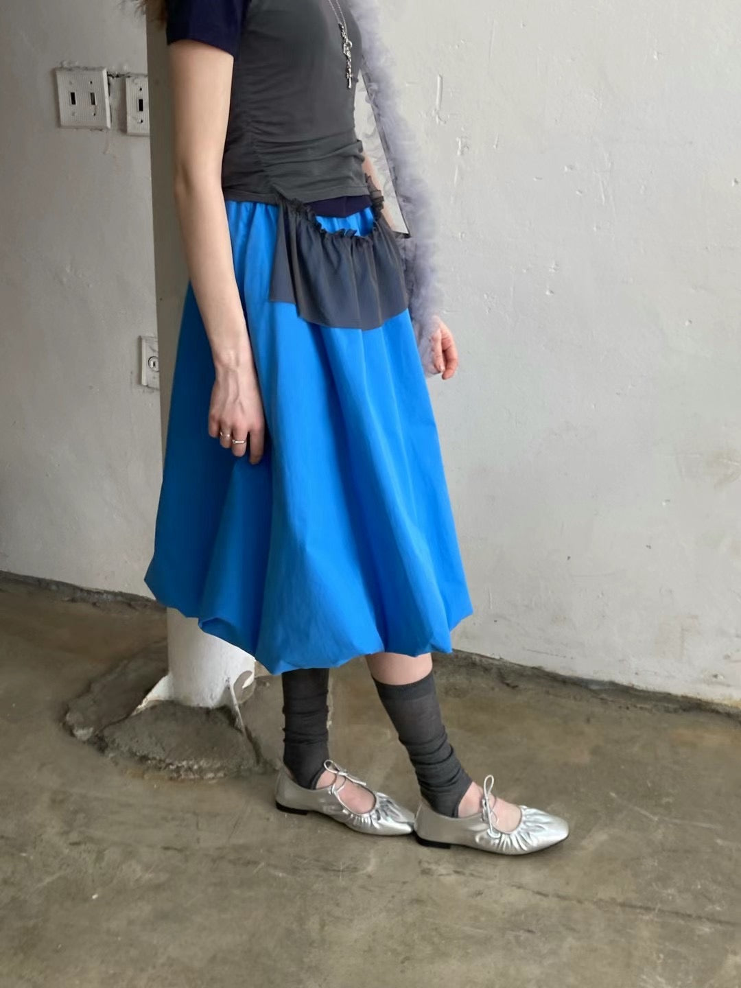 2PO 流行款|  0225026 Balloon midi skirt
