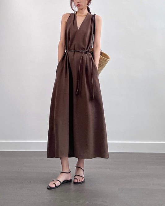 6PO 復活推介款｜06250101 V neck 挖肩連身裙