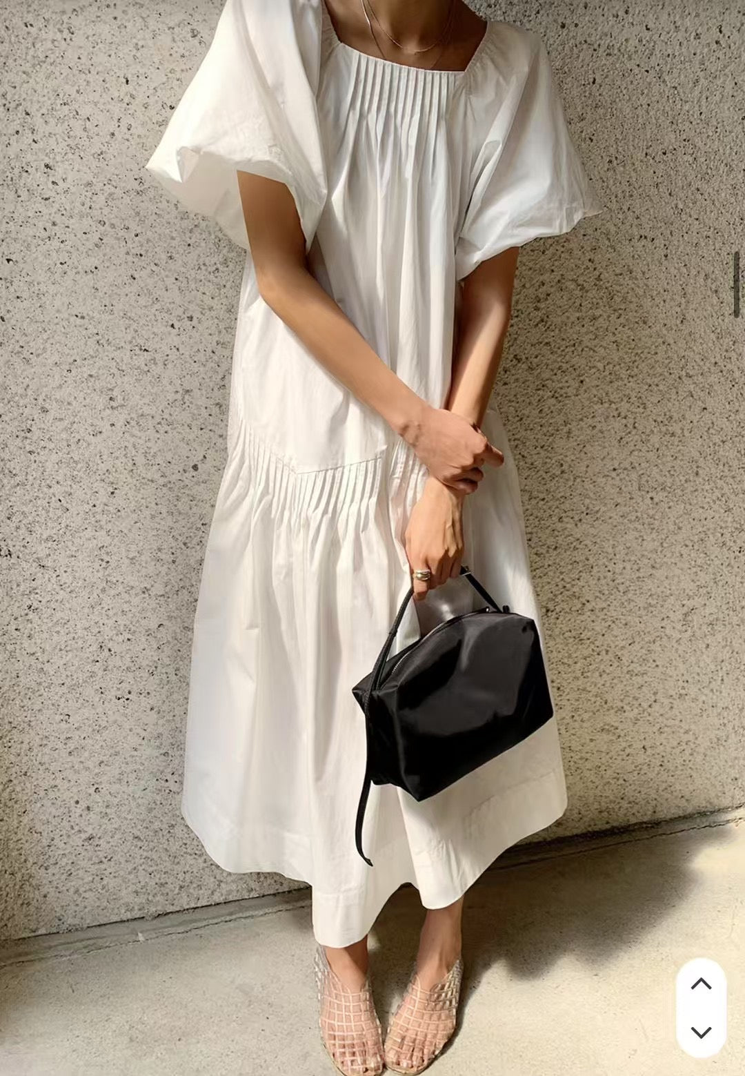 5PO |0525080 高質系列/ Puff sleeve White dress