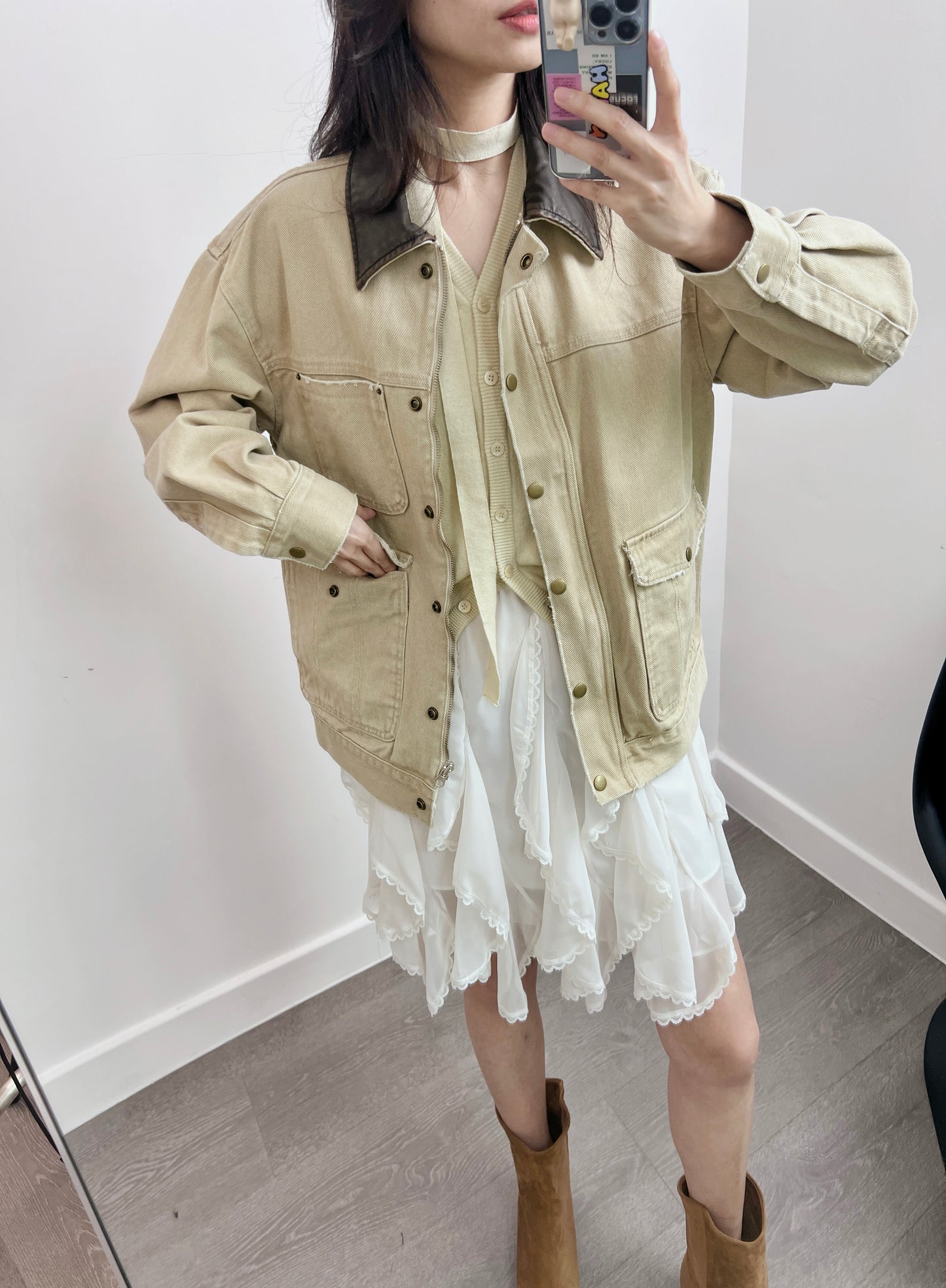 4PO｜0425053 配搭必備 /Knitted vest cardigan ( with tie)
