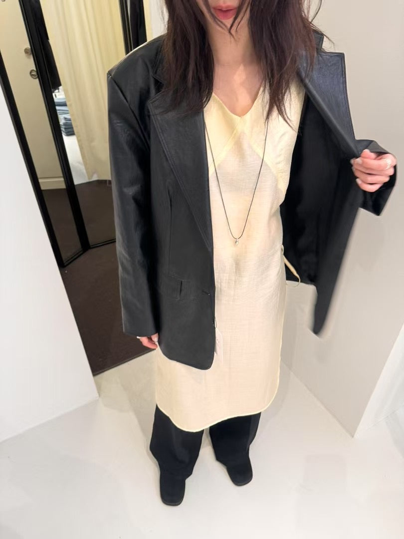 3 PO 有型款｜0325047 Faux Leather 西裝外套（輕身）