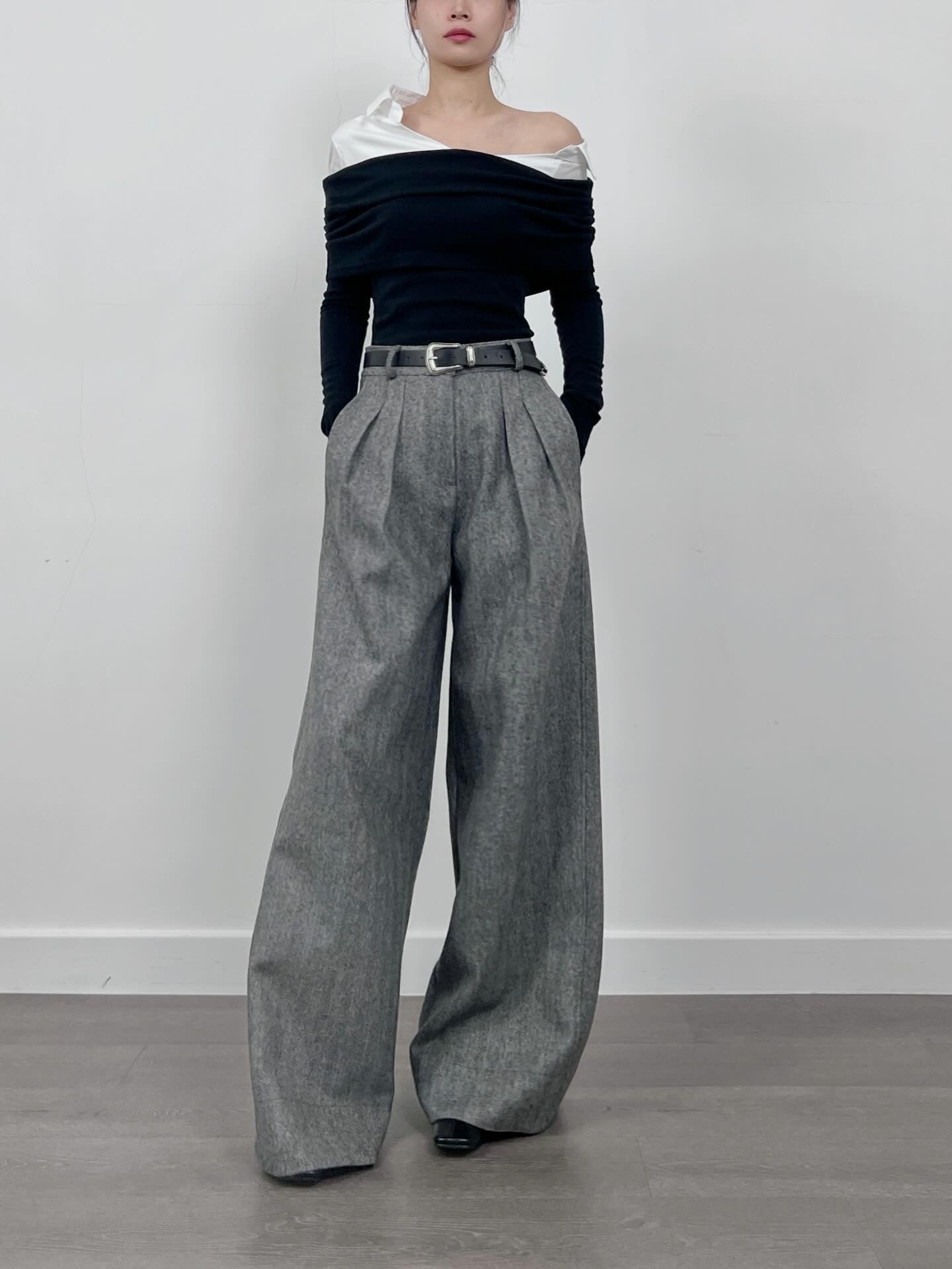 12PO 0120250241 herringbone wool pants