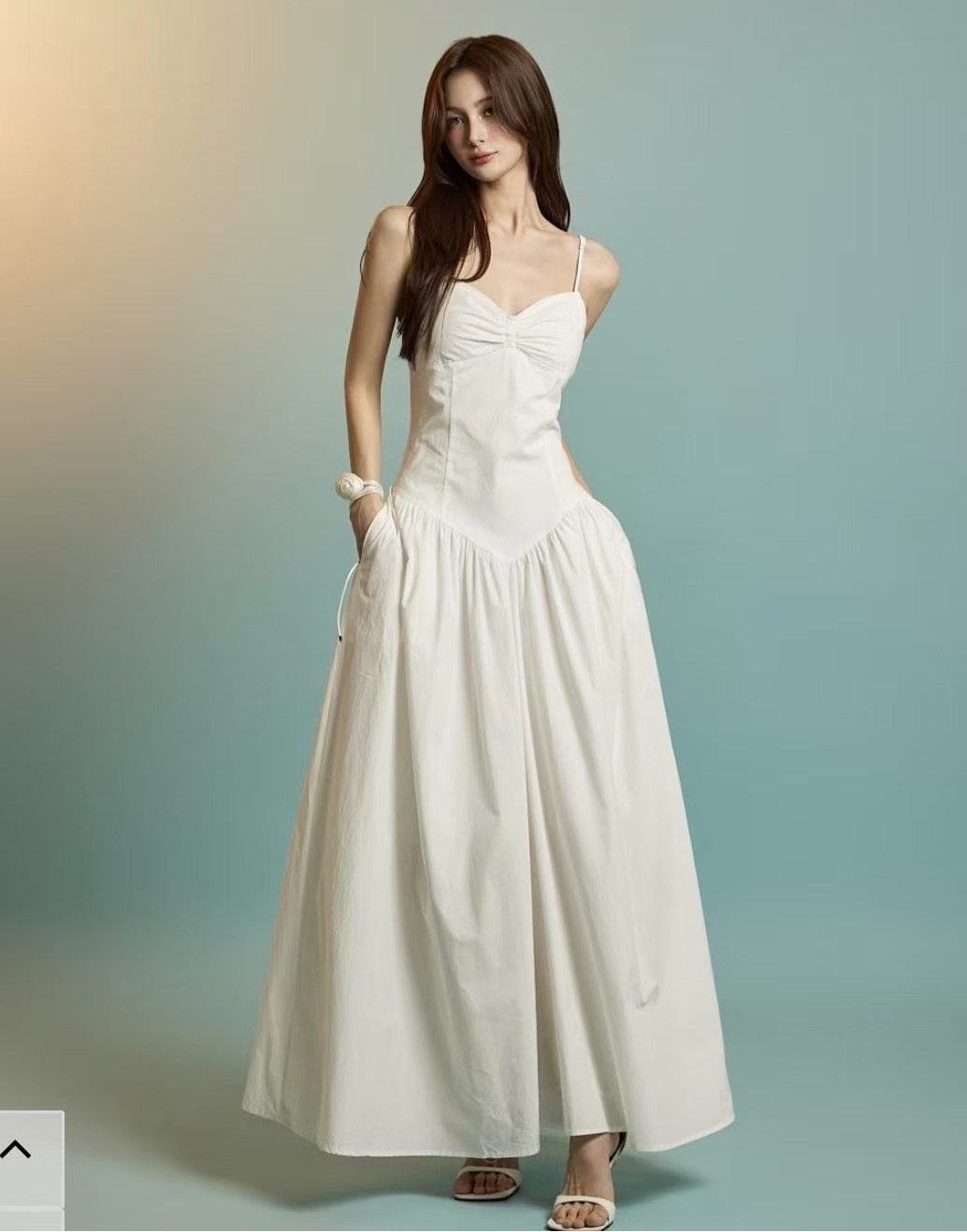 6PO 拖地款 ｜06250108 classy maxi dress ( 有袋）
