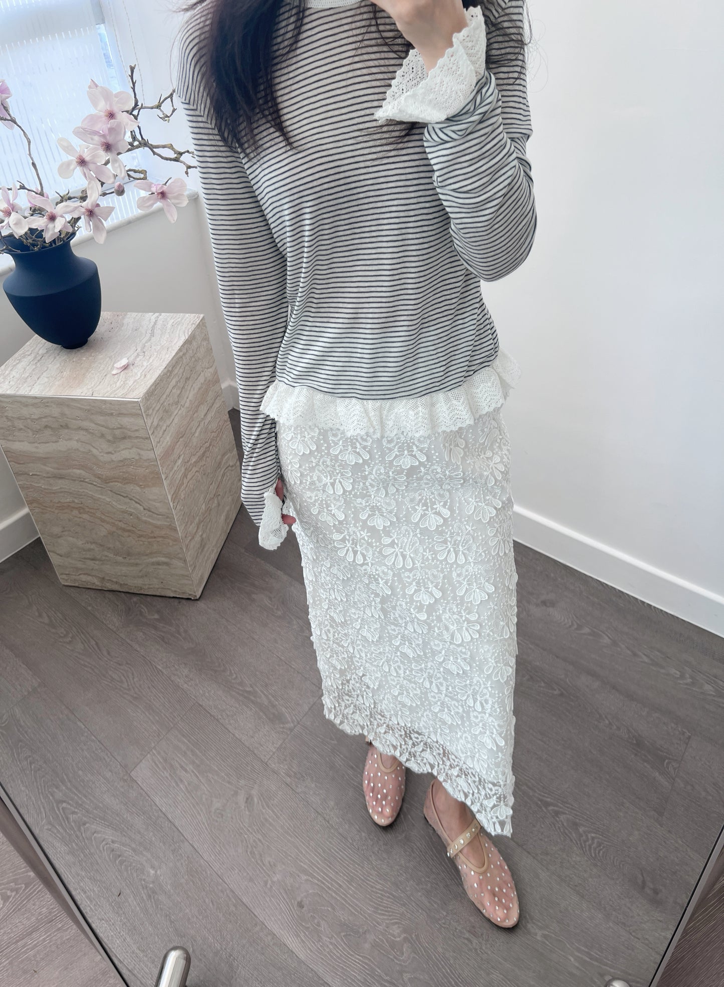 3 PO包色自留款｜0325042 喱士花邊Tee