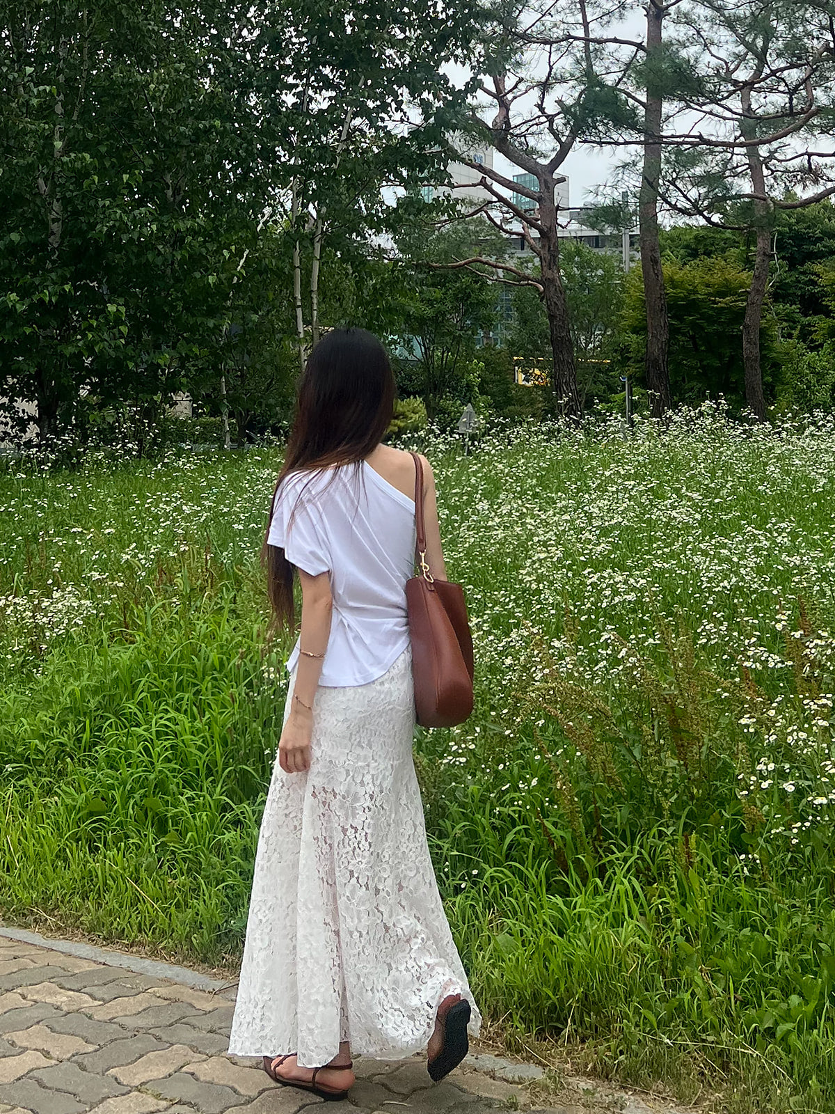 7PO 自留款 | 07250143 單肩修腰Tee  （韓國8月初休假貨期會延遲）