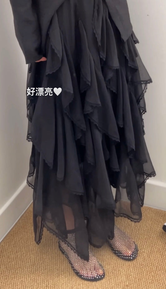 4PO ｜0425065 BohoChic 25SS trend / Flowy Ruffles skirt