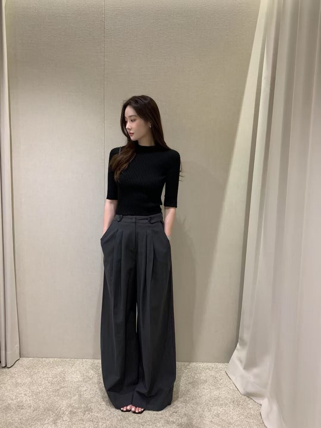 7PO 夏季必備 | 07250129 軟柔亞闊腳褲