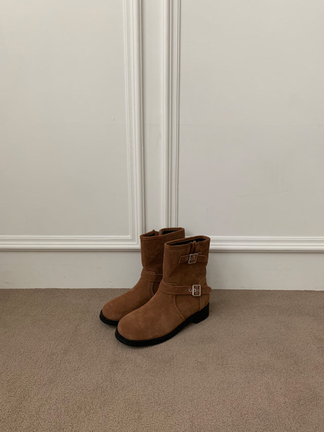 5PO 
| SH0046 自留款✨ 麂皮Biker 短boots
