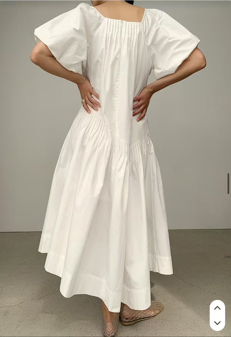 5PO |0525080 高質系列/ Puff sleeve White dress