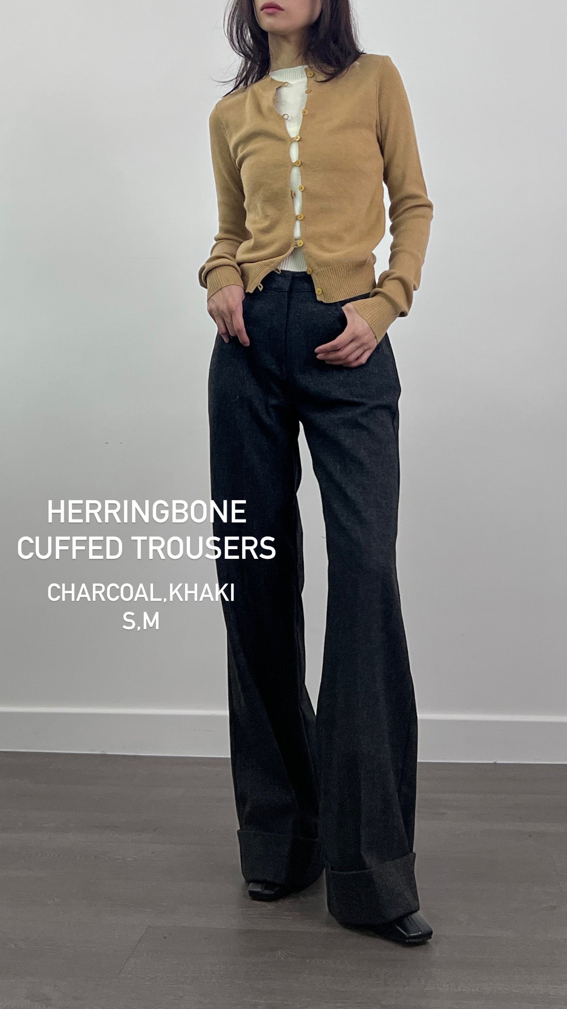 12PO 長腿神褲| 1224144 Herringbone cuffed trousers