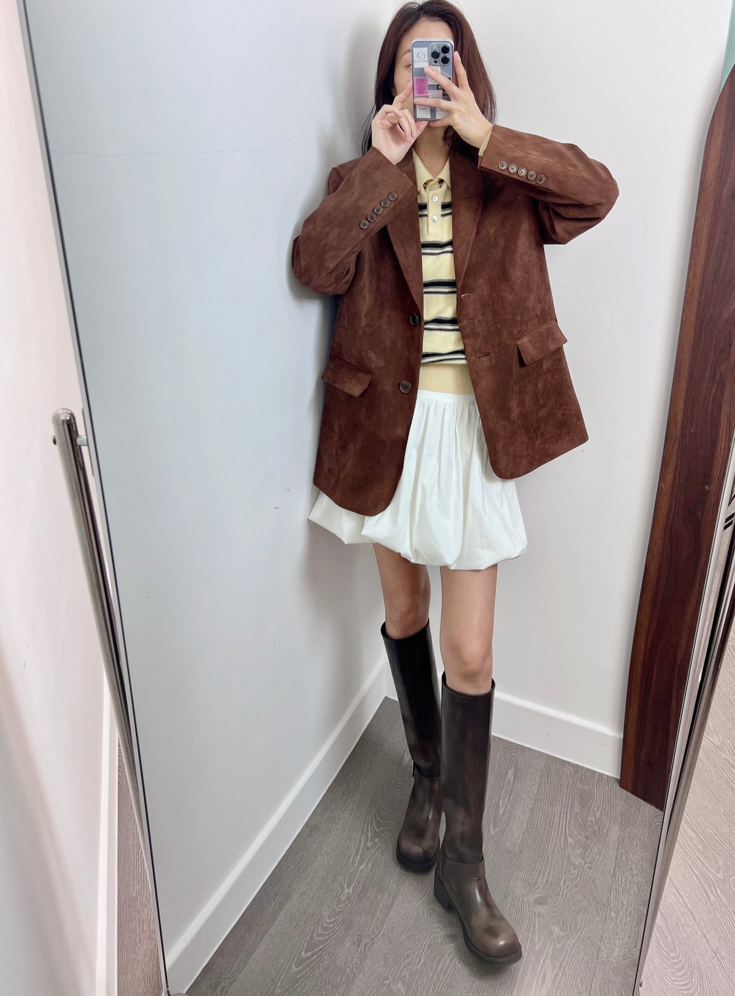 11月PO 秋冬大熱｜ 1124110 麂皮西裝外套