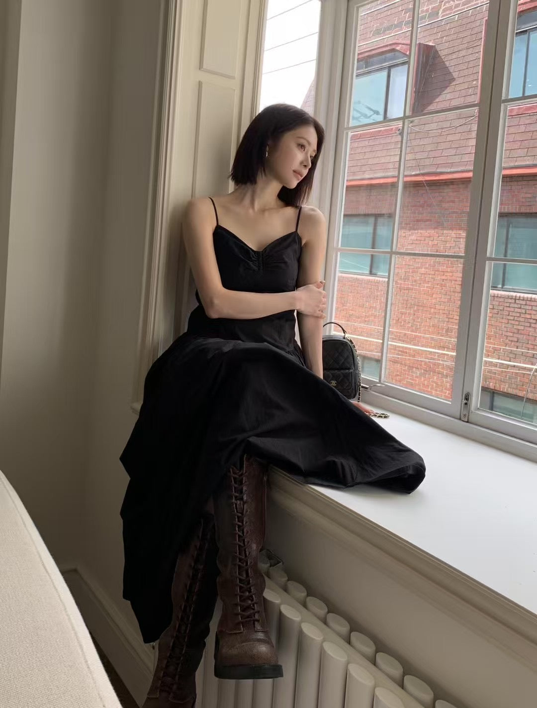 6PO 拖地款 ｜06250108 classy maxi dress ( 有袋）