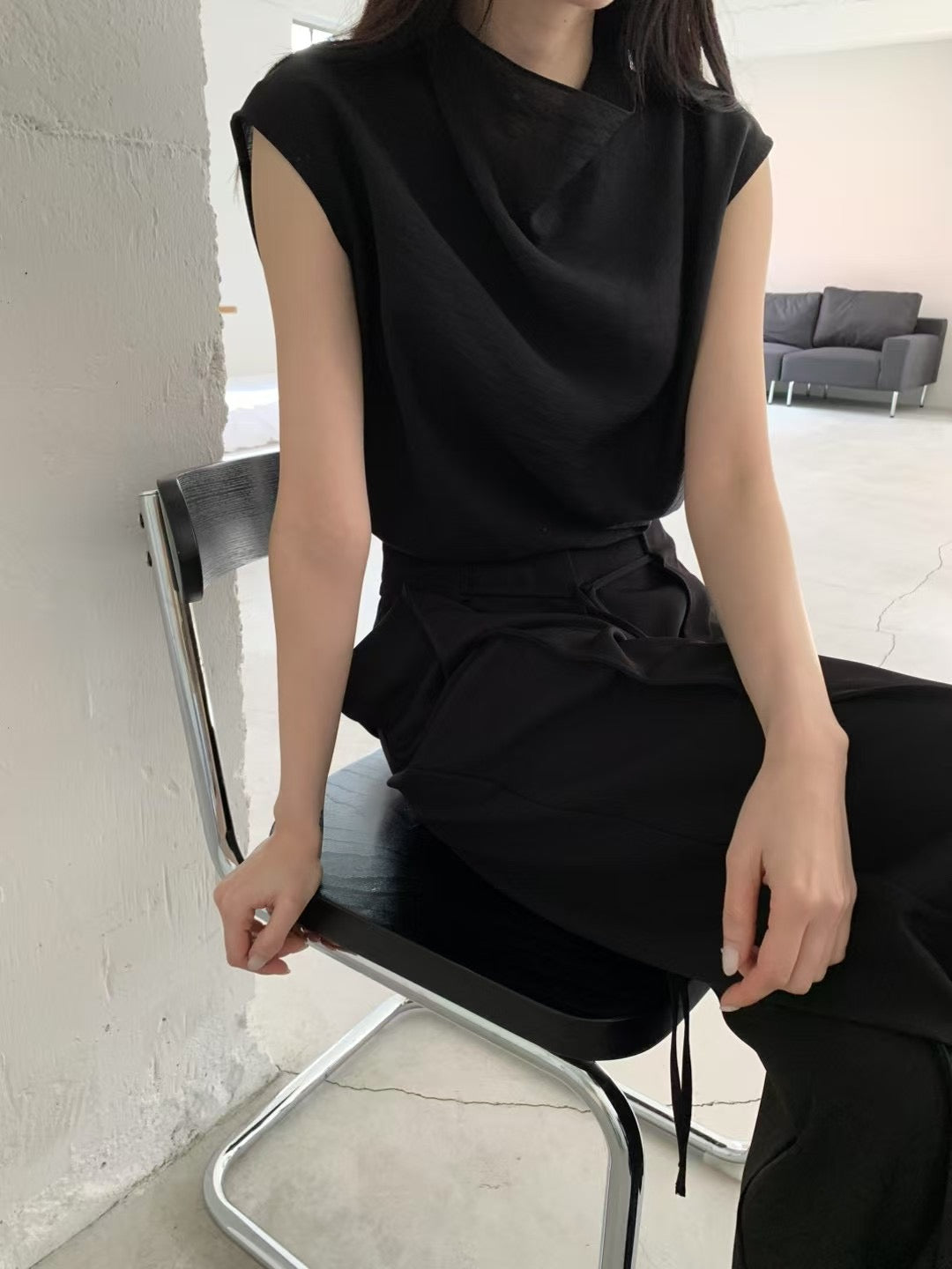 5PO
 高質系列|0525085 透薄漣漪小企領套裝