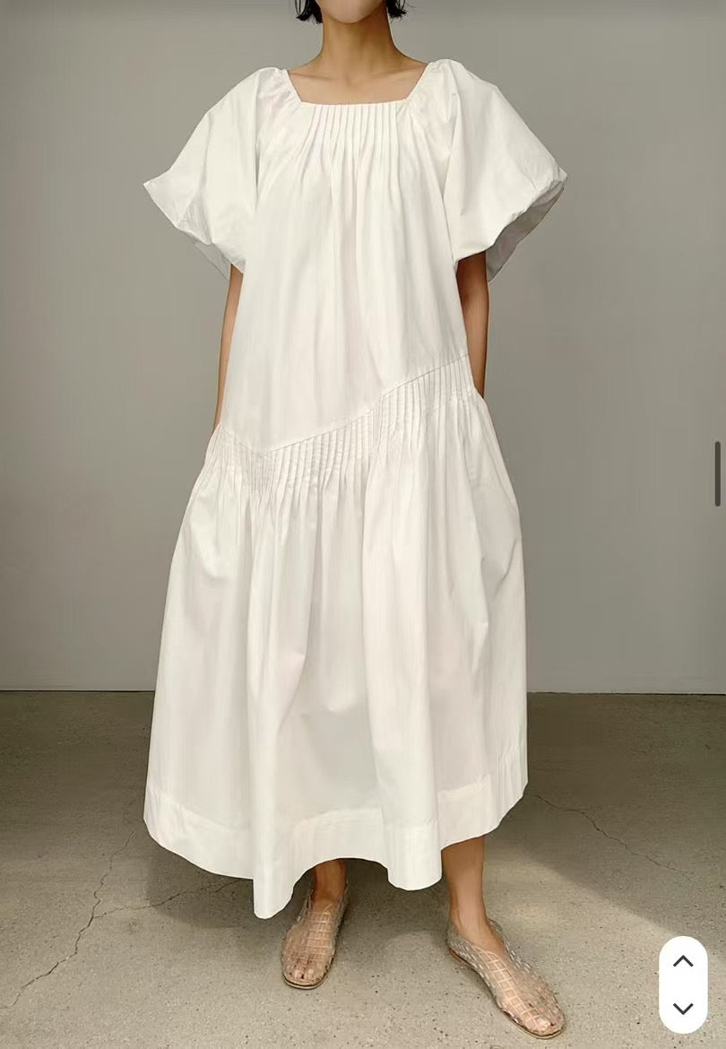 5PO |0525080 高質系列/ Puff sleeve White dress