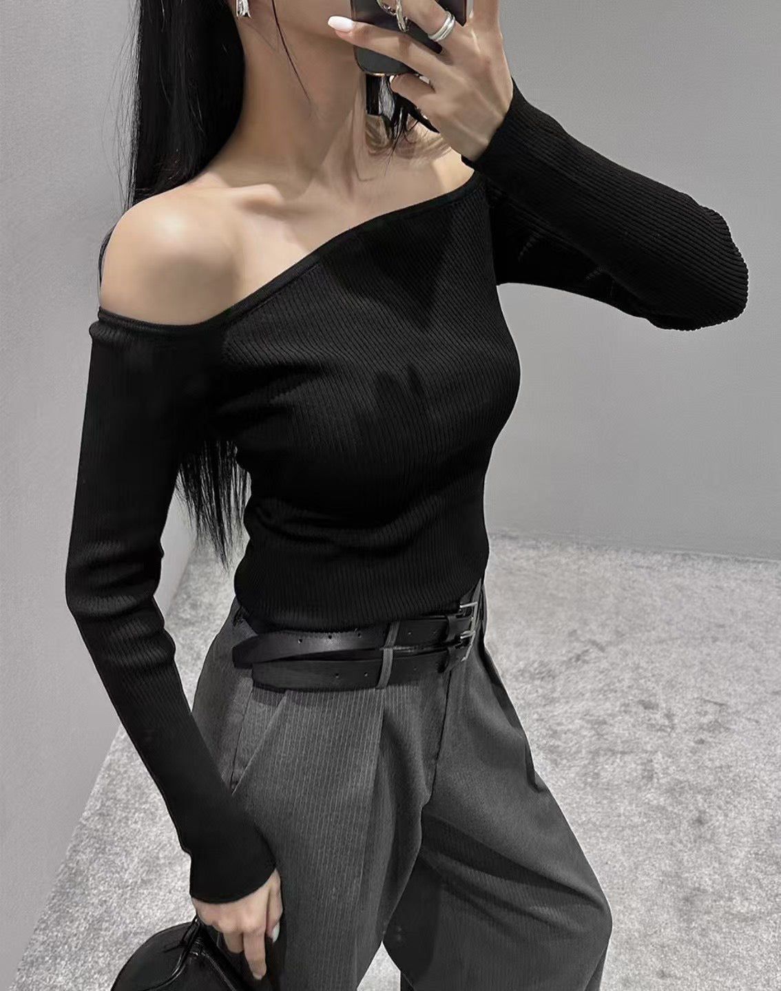3 PO ｜0325048 Classy trousers ( with belts)