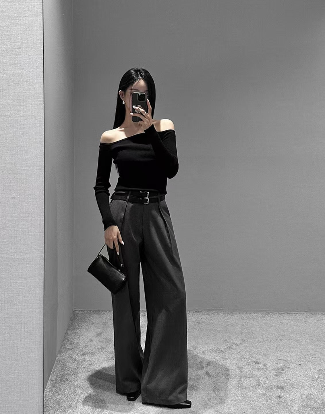 3 PO ｜0325048 Classy trousers ( with belts)