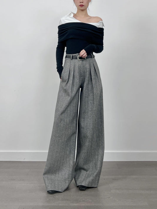 12PO 0120250241 herringbone wool pants