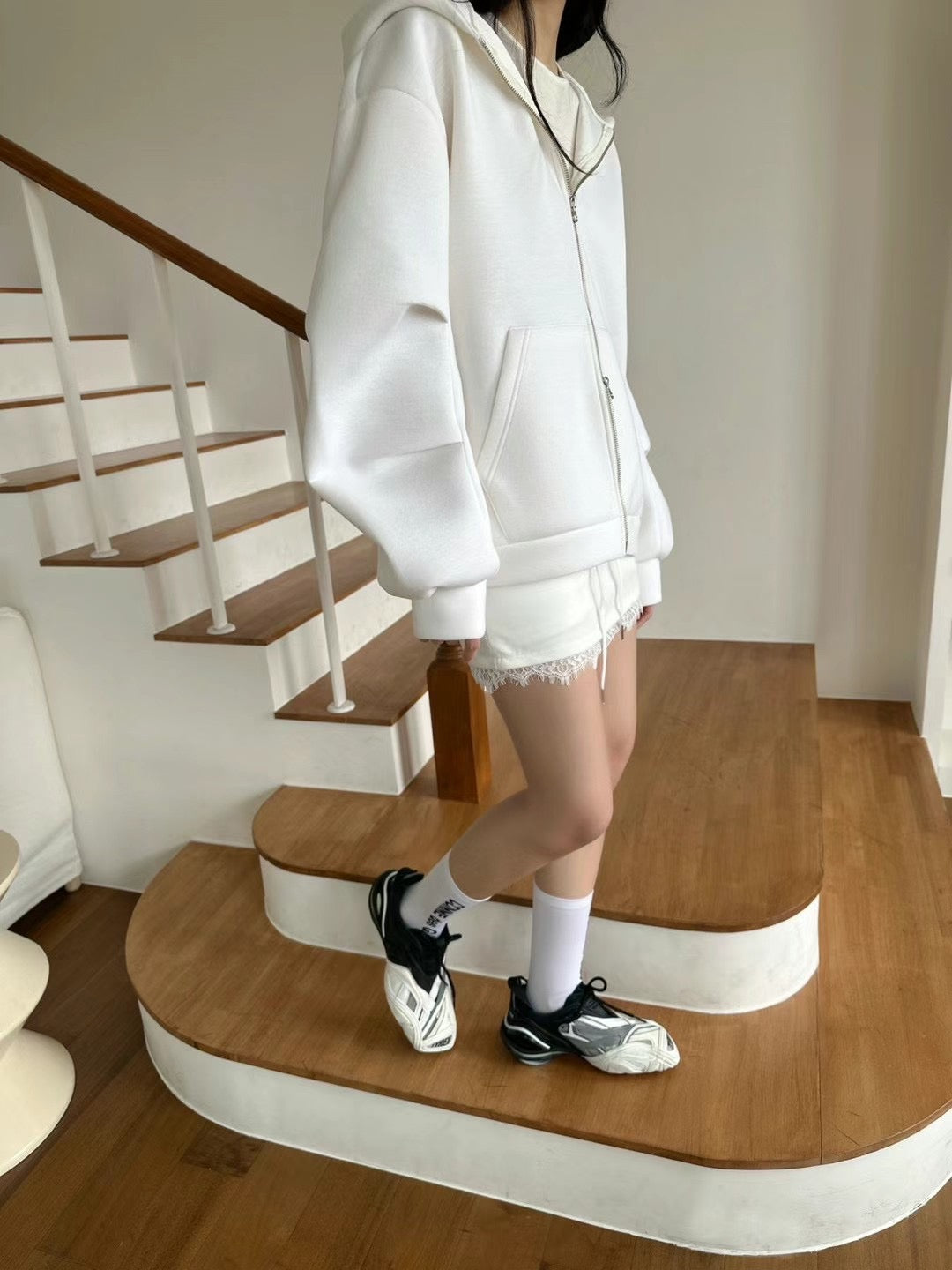 4PO ｜0425063 自留款/雙拉鏈挺身 Boyfriend Hoodie