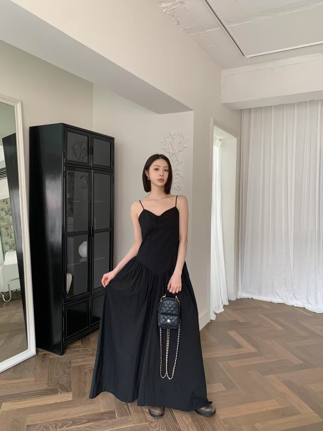 6PO 拖地款 ｜06250108 classy maxi dress ( 有袋）