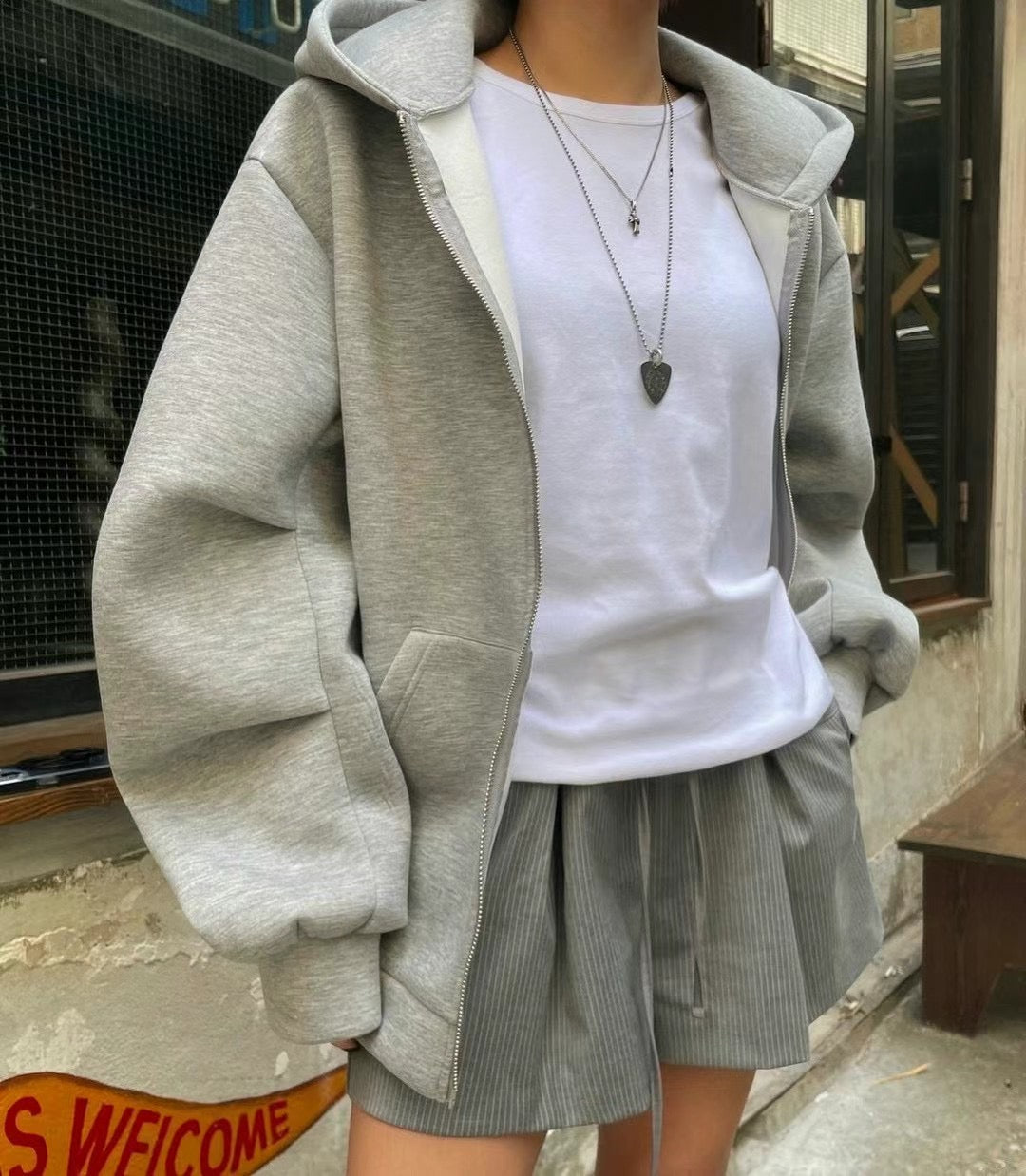 4PO ｜0425063 自留款/雙拉鏈挺身 Boyfriend Hoodie