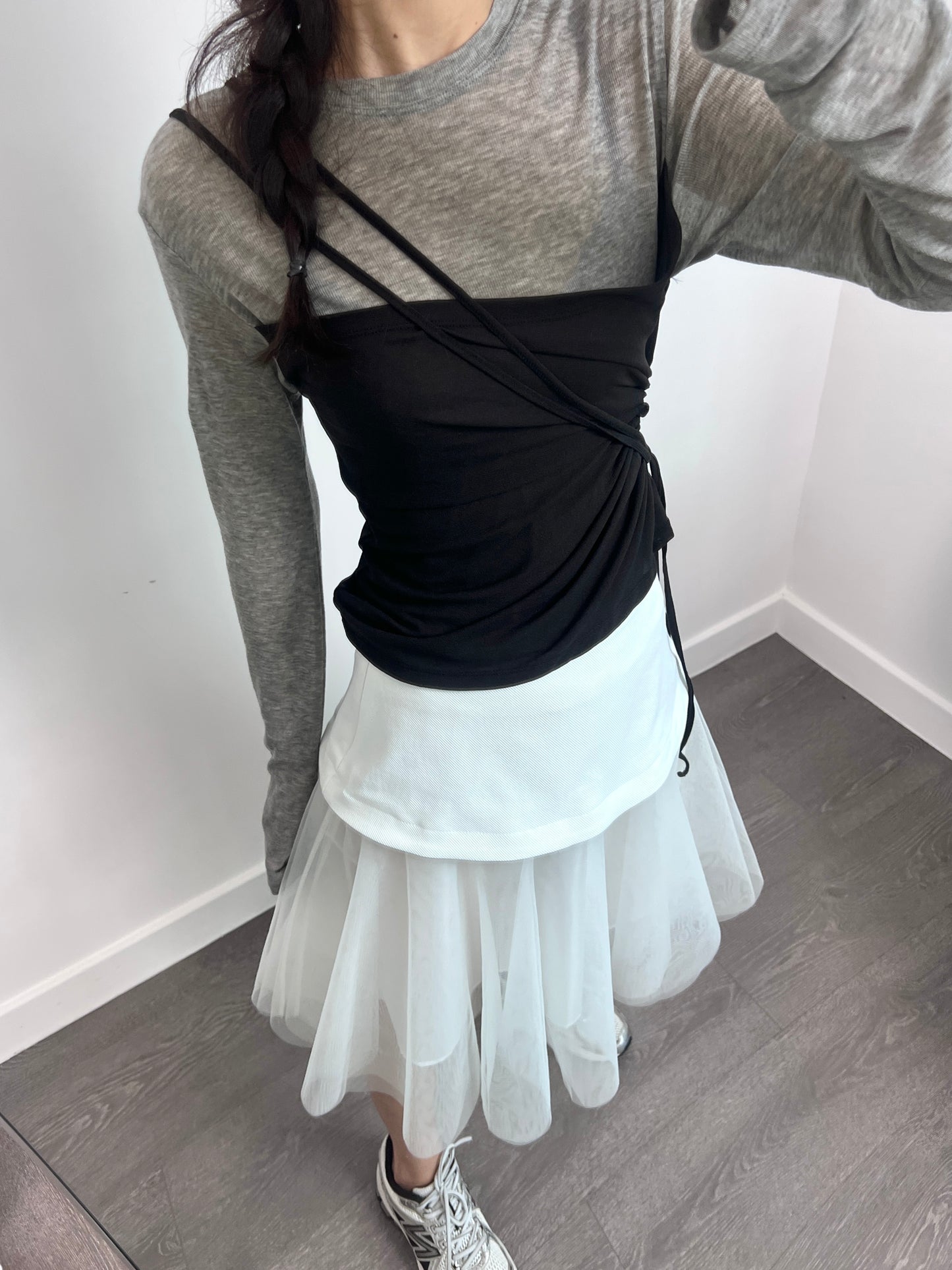 3 PO 2025流行款｜0325039 Sheer tulle skirt