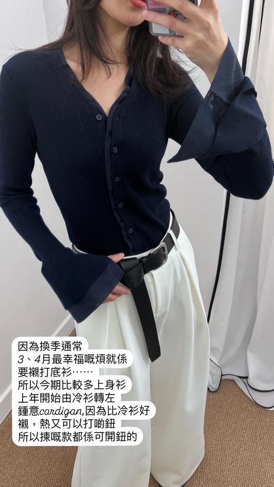 4PO ｜0425069 個性設計感 Cuffed 袖針織top