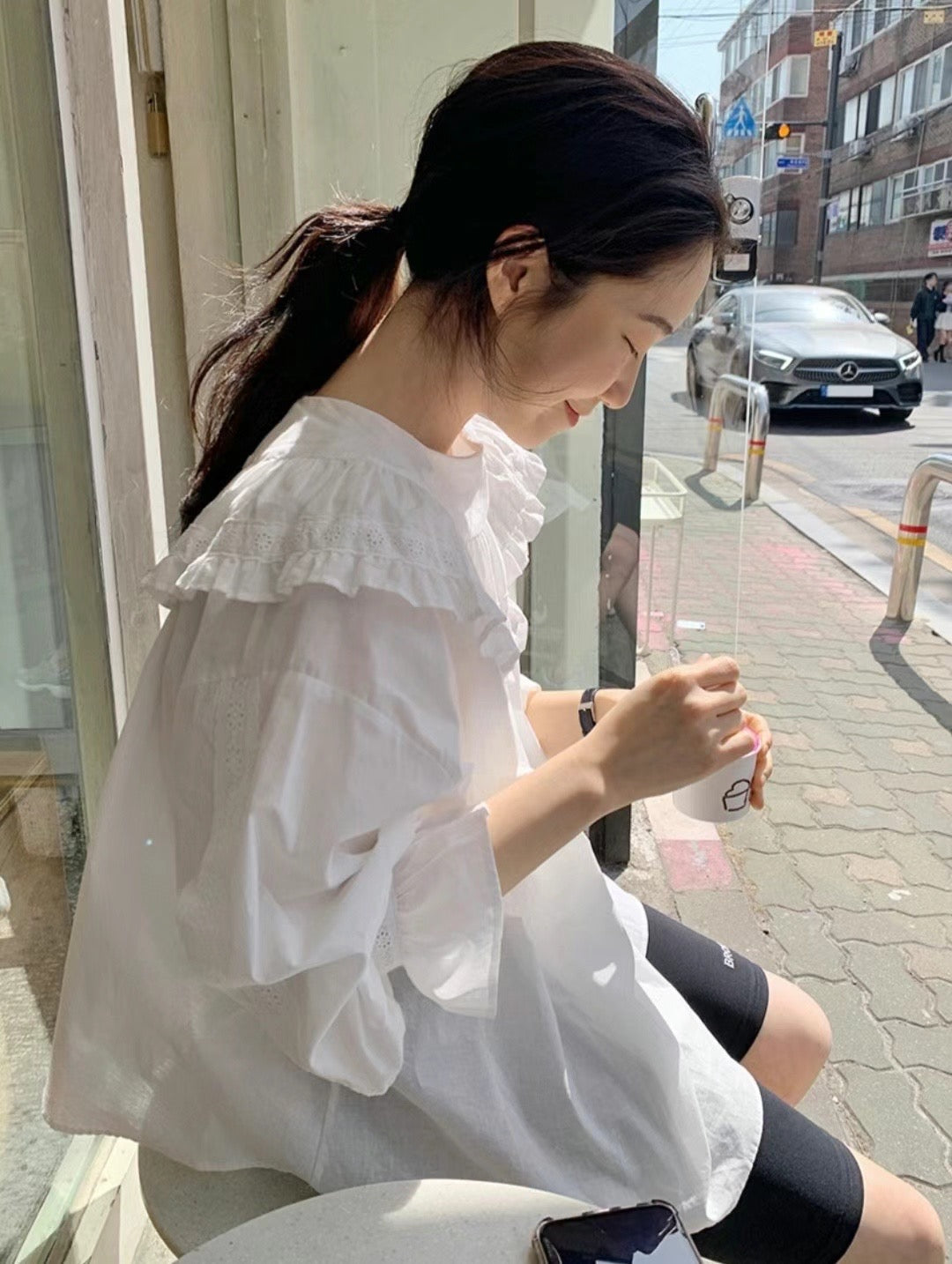 PreAW 孔孝真style ｜0824AW06 Ruffled blouse