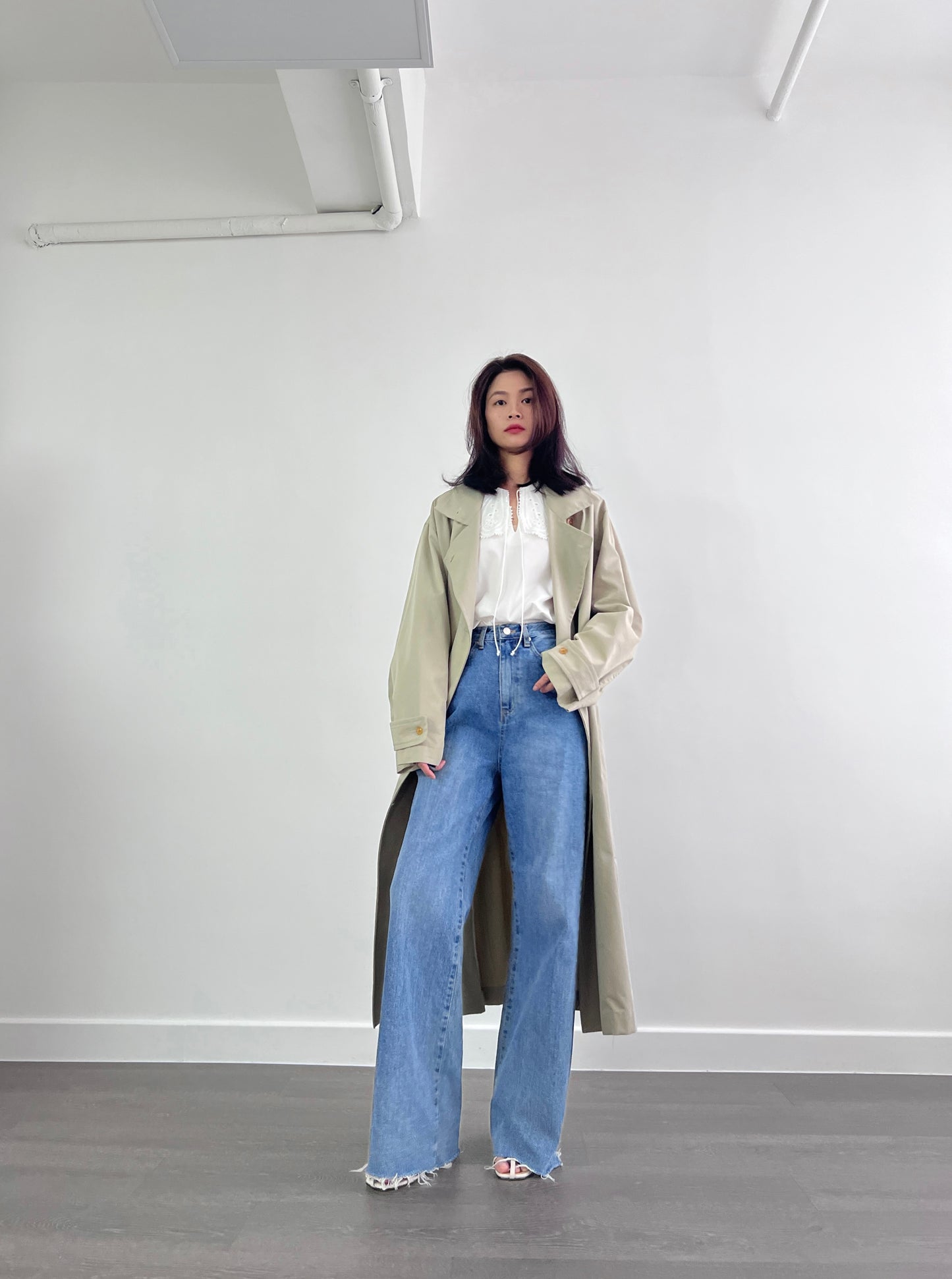 24 Spring Bohemian | 超高腰/過肚臍上 闊腳牛仔褲￼