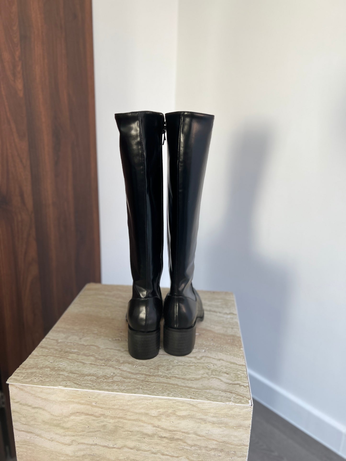 12PO 熱賣基礎款｜SH0037 Knee high fit squared off point toe boots