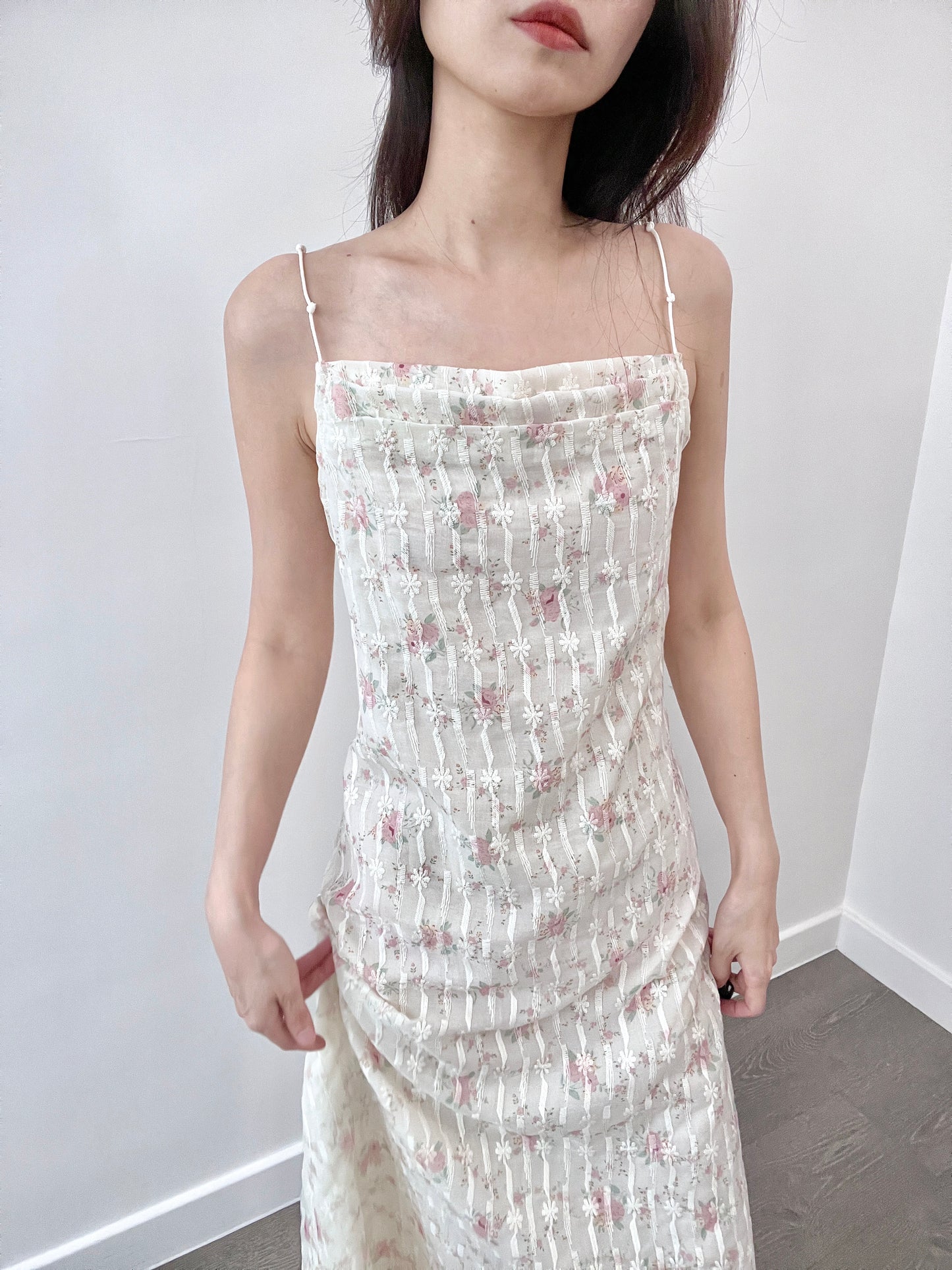 6PO 自留款｜06250104  小碎花吊帶長裙