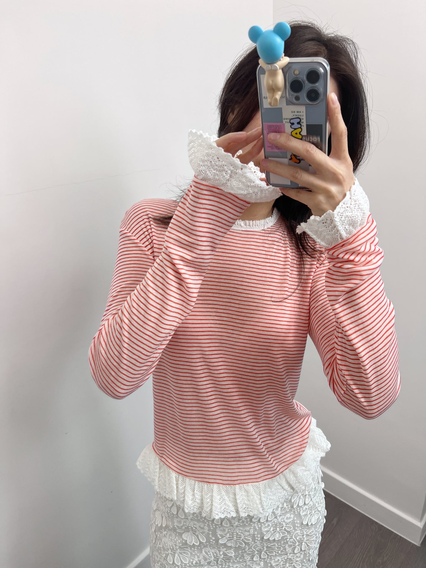 3 PO包色自留款｜0325042 喱士花邊Tee